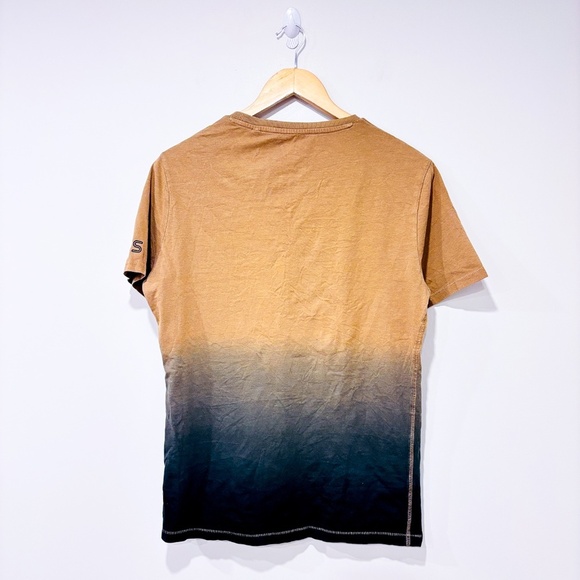 GUESS Brown ombré logo T-shirt | Jamey crew neck short sleeve | Small * - Picture 8 of 9